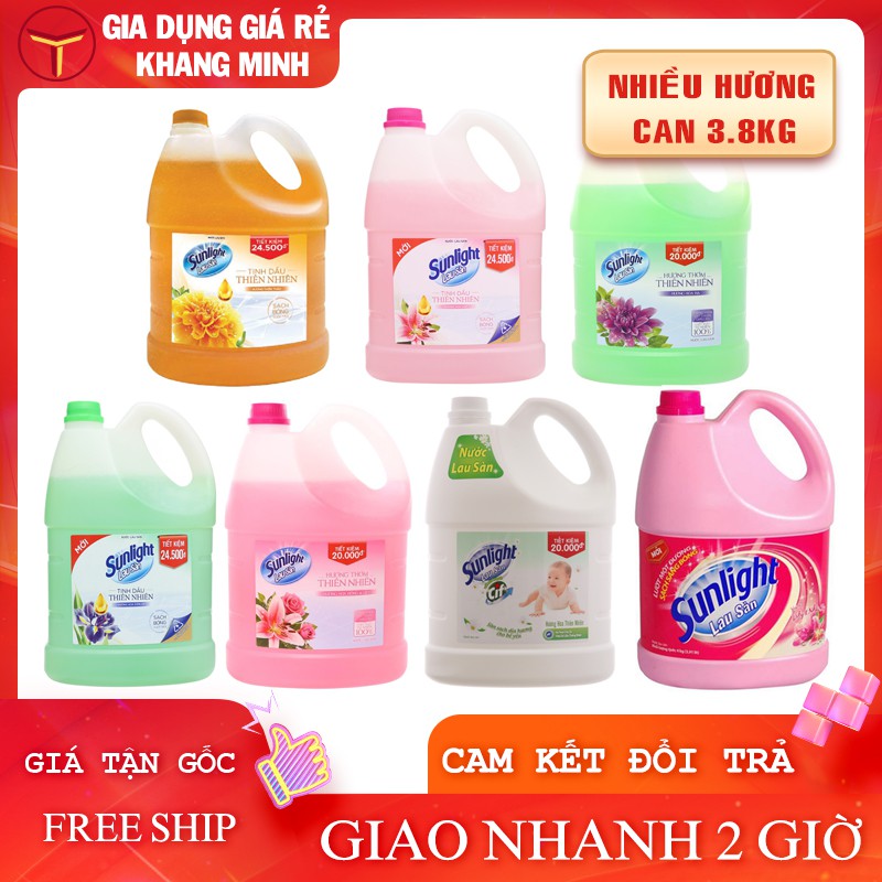 Nước Lau Sàn Sunlight Can 3.6Kg / 3.8kg Nhiều Loại Hương