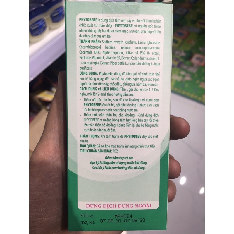 Dung dịch tắm rôm sảy em bé Phytobebe - Victory Pharmacy