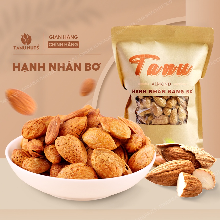 Hạnh nhân rang bơ TANU NUTS, hạt hạnh nhân Úc vỏ mỏng, hạnh nhân mật ong