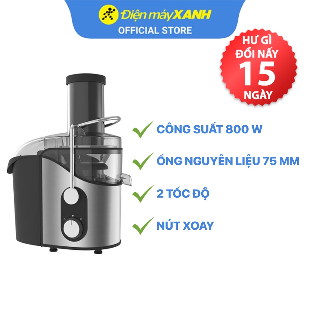 Máy ép trái cây Hommy GS-329 800 W - Chính hãng BH 12 tháng - Ống nguyên liệu 75 mm