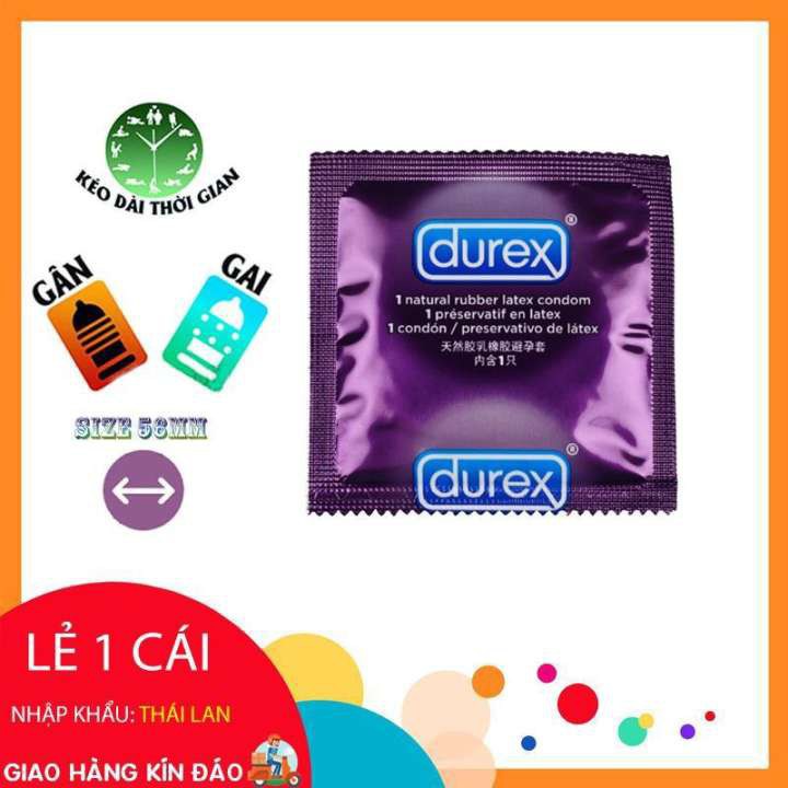 Bao cao su cao cấp kéo dài thời gian quan hệ Durex Performax Intense - 1 cái dùng thử