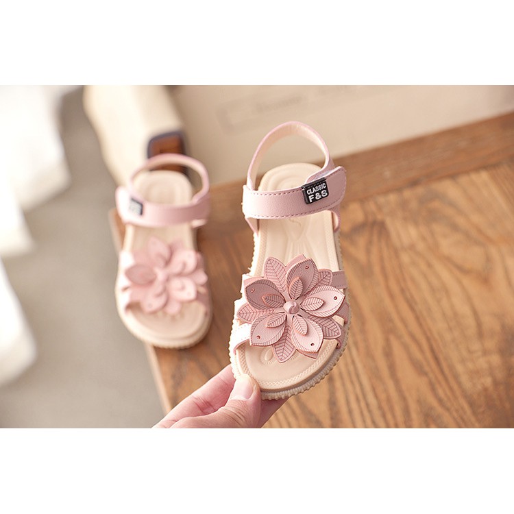sandal bé gái size 21-36 hoa bông xếp