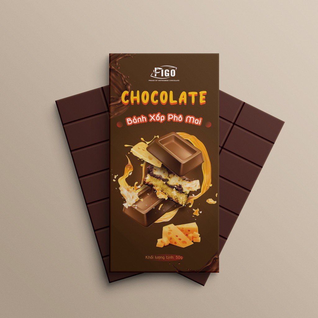 [Chính hãng] Socola sữa 50% Cacao Figo | Milk Chocolate Nhân Phô mai Thương hiệu ChocolateFigo, ĂN LÀ NGHIỀN