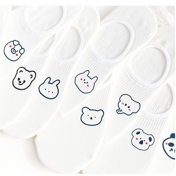 Tất Vớ Lười Unisex In Hình Thú Xinh Xắn