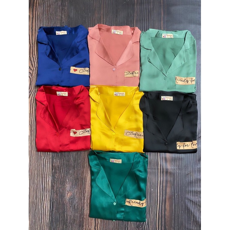 (Sale) Bộ Pijama Satin phối - Bộ đùi 45-110kg