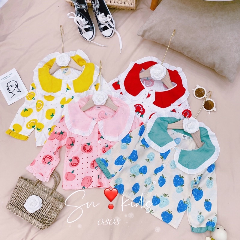 Bộ pijama đũi dài tay cho bé gái - BPDBG