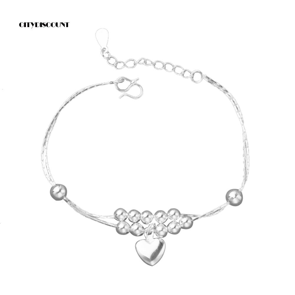 Vòng đeo chân dạng chuỗi hạt hình trái tim cho nữ | BigBuy360 - bigbuy360.vn