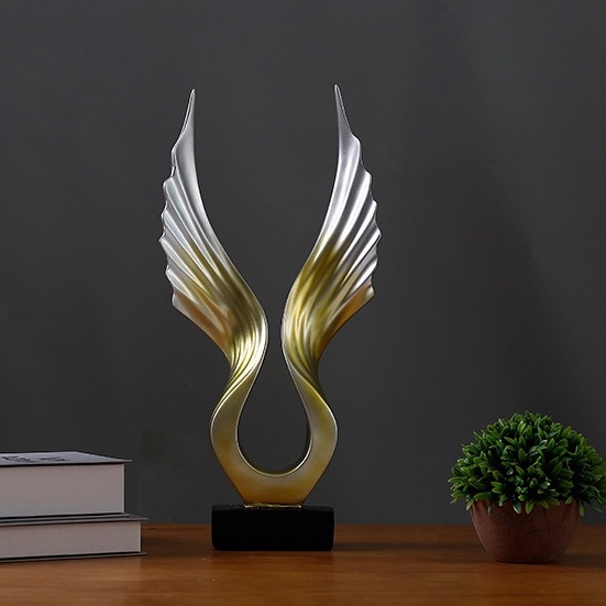 Tượng đôi cánh thiên thần đôi cánh đại bàng mạ vàng decor phòng khách, nhà cửa