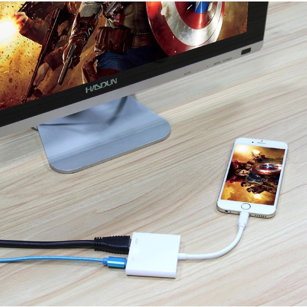 Dây cáp chuyển đổi cổng Lightning sang HDMI cho điện thoại iPhone, hình ảnh sác nét, âm thanh chân thực