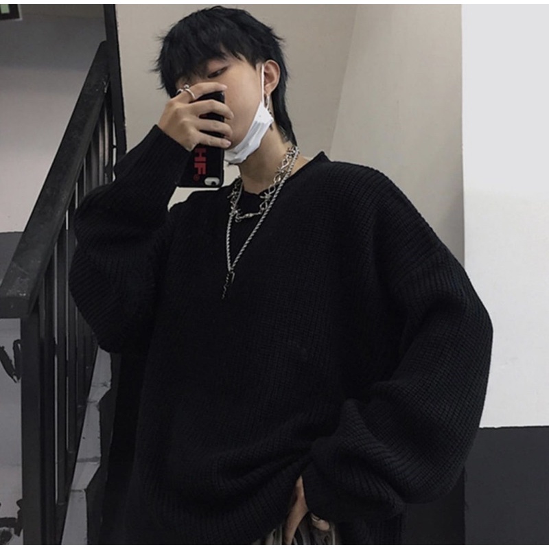 ÁO LEN TRƠN OVERSIZE 2021 - Đen/Xám/Xanh/Đỏ/Rêu BA1001 | BigBuy360 - bigbuy360.vn