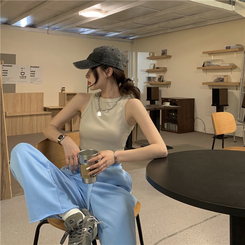 COZOK Áo Tank Top Hai Dây Phong Cách Retro Quyến Rũ Cho Nữ