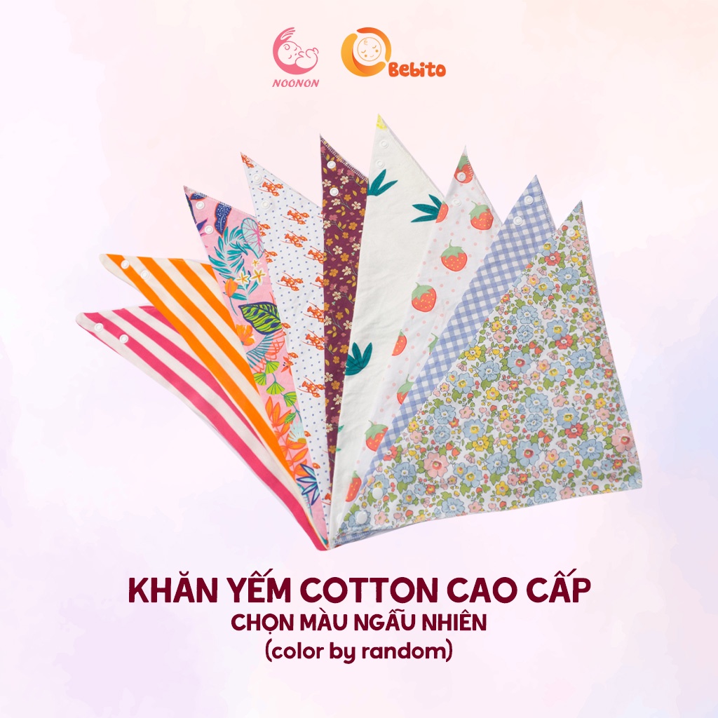 Yếm cho bé TURBAN yếm ăn dặm cho bé hình tam giác có cúc bấm -  mã YTG01 - sp 19