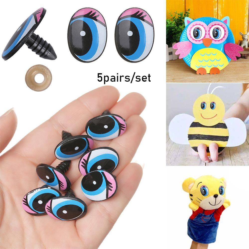 Set 5 Cặp Mắt Nhựa Hình Oval Dễ Thương Cho Búp Bê