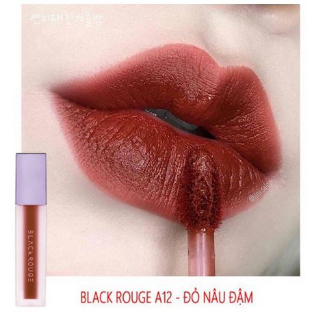 [HÀNG CHÍNH HÃNG] Son Kem Lì #A12-Nâu Đỏ Black Rouge Air Fit Velvet Tint | BigBuy360 - bigbuy360.vn