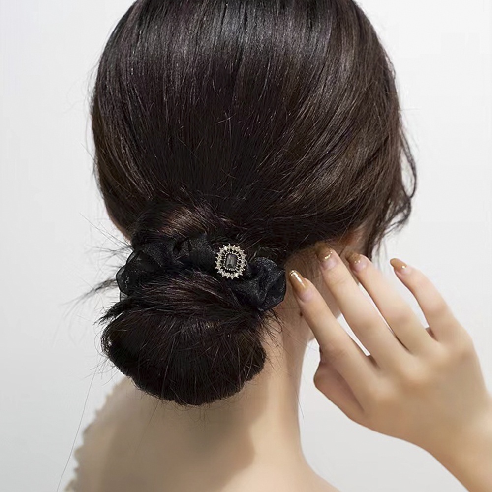 Dây Cột Tóc Sợi Lưới Đính Ngọc Trai Cỡ Lớn Phong Cách Hàn Quốc