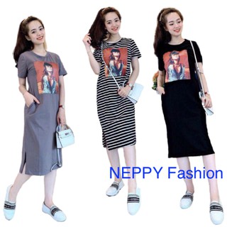 [Mã giảm 30k, 20k,12k, 5k đơn 0đ] Váy Suông Đen Nâu Đầm Nữ Hotgirl Xẻ Tà + Có Túi 1 Bên Đẹp Neppy  N0A60