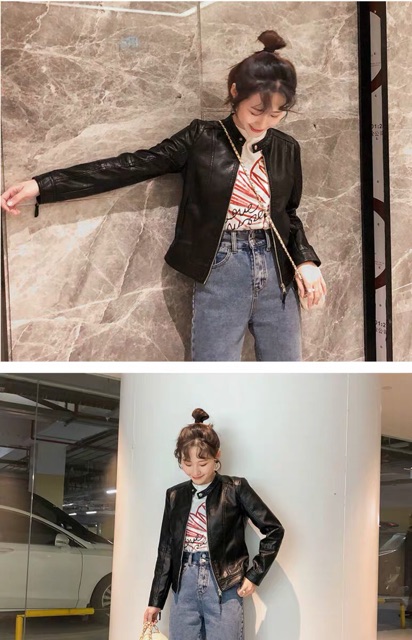 [ XẢ KHO 3 NGÀY ] Áo da nữ Quảng Châu bền đẹp cổ tàu không bong tróc mẫu mới nhất 2019 926 | BigBuy360 - bigbuy360.vn