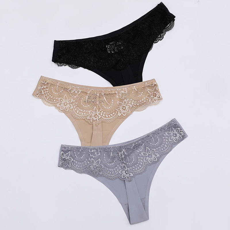 Bộ 3 Quần Lót Dây Không Đường May Mềm Mại Thoải Mái Cho Nữ Cỡ M-XXL ZXYOUPING