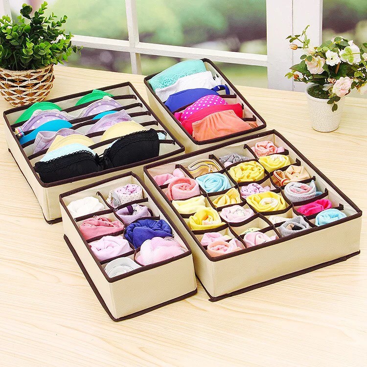 Set 4 Hộp đựng đồ lót gấp gọn tiện lợi tránh thất lạc