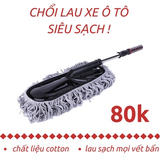 Chổi lau xe ô tô điều chỉnh độ dài tặng kèm găng tay rửa xe siêu bền
