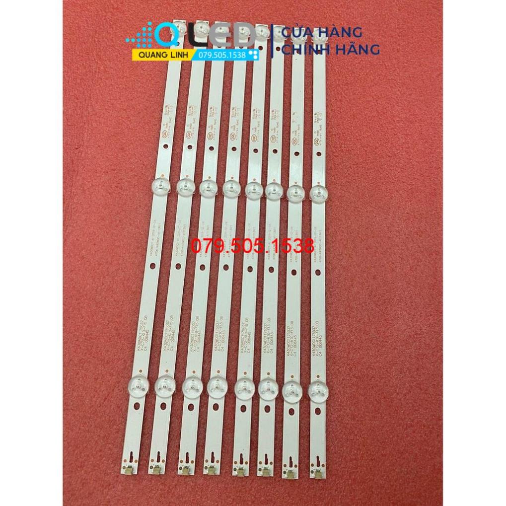 THANH LED TIVI  A SANZO 43AT500 43AS510 43AS560 TCL 43- 8 THANH MỖI THANH 3 BÓNG 6V. HÀNG ZIN HÃNG MỚI 100% K430WDC1 A1