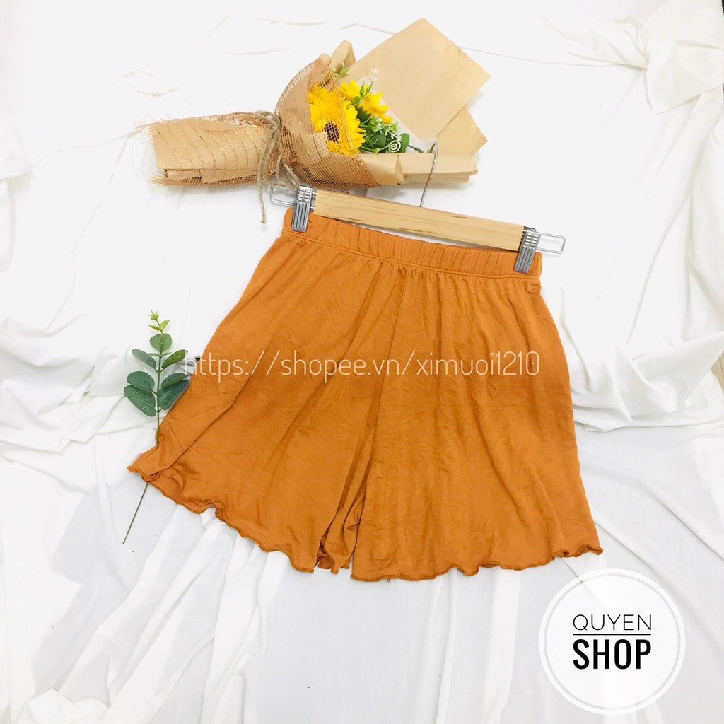 ♻Quần đùi thun xòe trơn cạp chun, Quần ngủ vải cotton lụa mịn mát co giãn [Video+Ảnh Thật]💚 | BigBuy360 - bigbuy360.vn