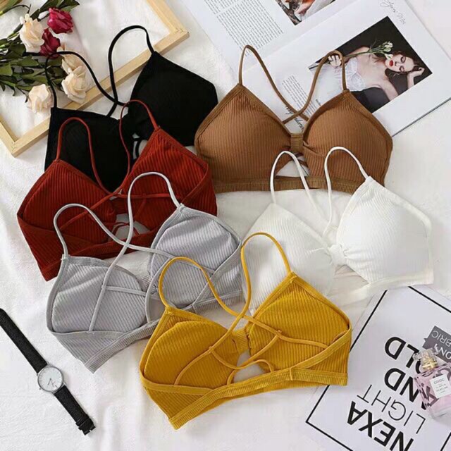 Bra dây chéo nơ ngực siêu xinh