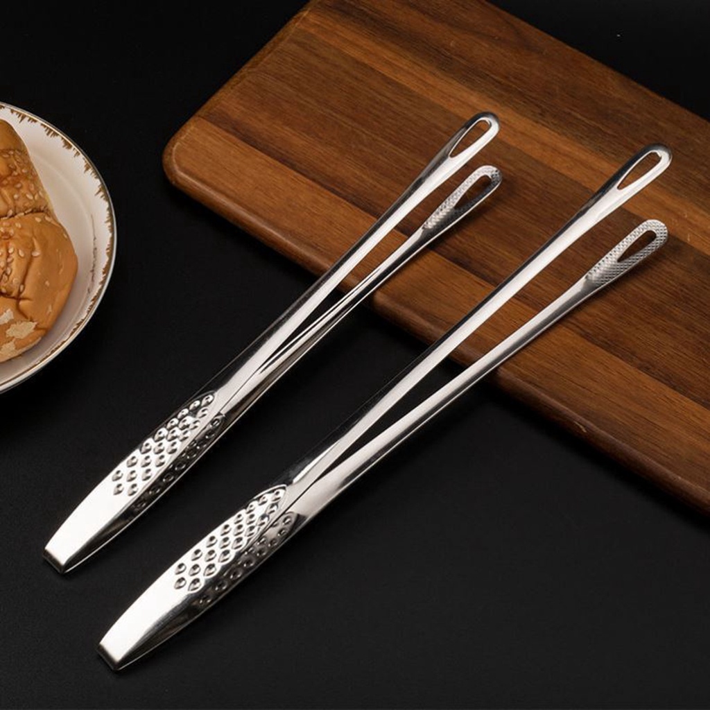 Kẹp lỗ gắp thức ăn bằng thép không gỉ tay cầm dài đa năng tiện dụng