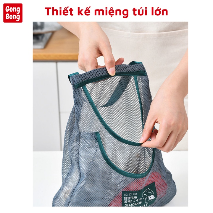 Túi lưới đựng hành tỏi rau củ quả đồ khô treo tường chống ẩm mốc tiện ích nhà bếp nhà bếp