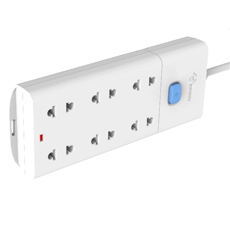 Ổ Cắm Điện Gongniu V1060-30 6 Lỗ 1 Công Tắc Dây 3 Mét