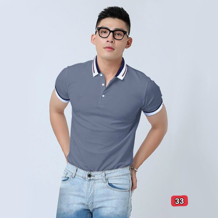 Áo thun nam có cổ tay ngắn vải Thun Cotton Cao Cấp - ATN33