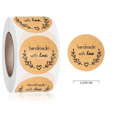 Cuộn 500 miếng Sticker thankyou dán nhãn handmade tem giấy dán handmade