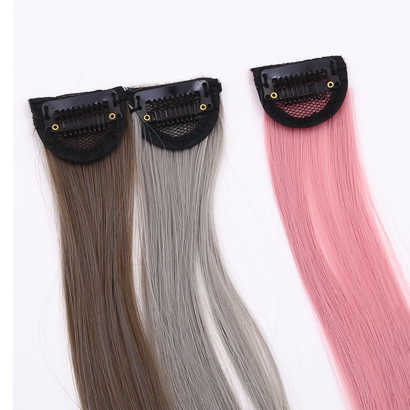 Tép tóc giả kiểu thẳng dài màu gradient thời trang Hàn Quốc