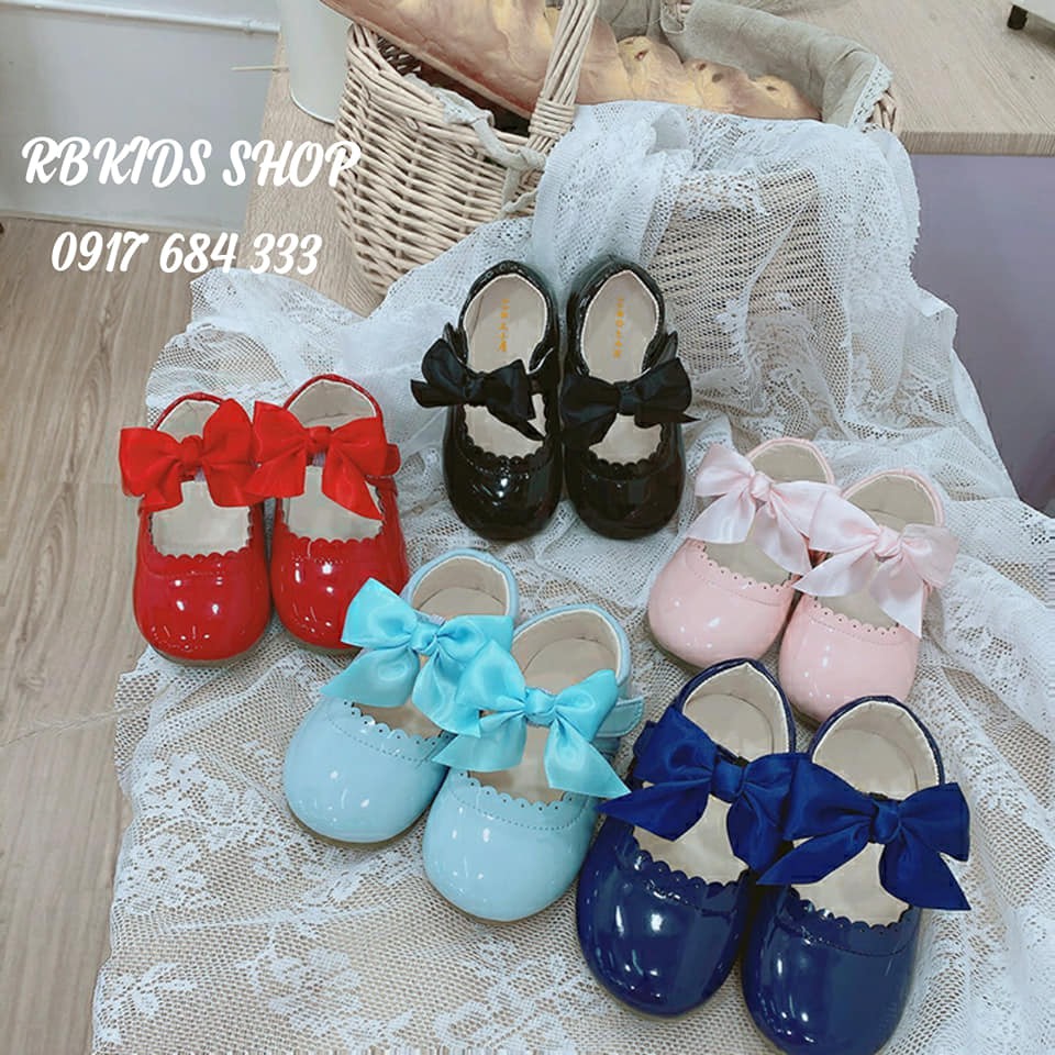 Giày Búp Bê Cài Nơ Dễ Thương Da Mềm Loại 1