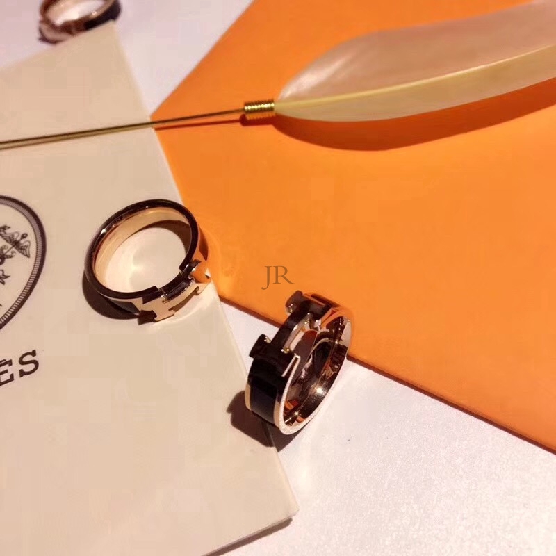 Replica BLACK CERAMIC LOGO CẮT VÀNG RING