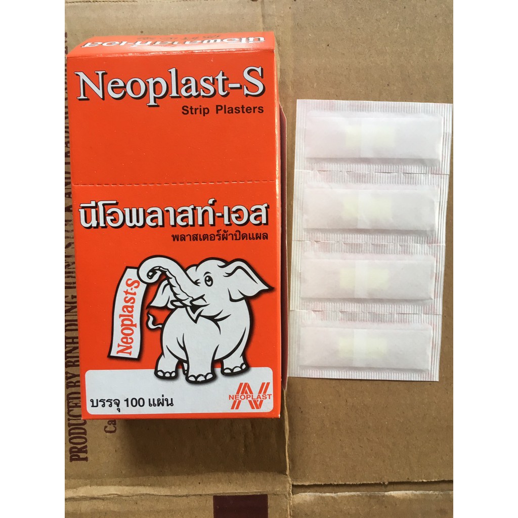 Hộp 100 miếng băng cá nhân con voi Thái Lan