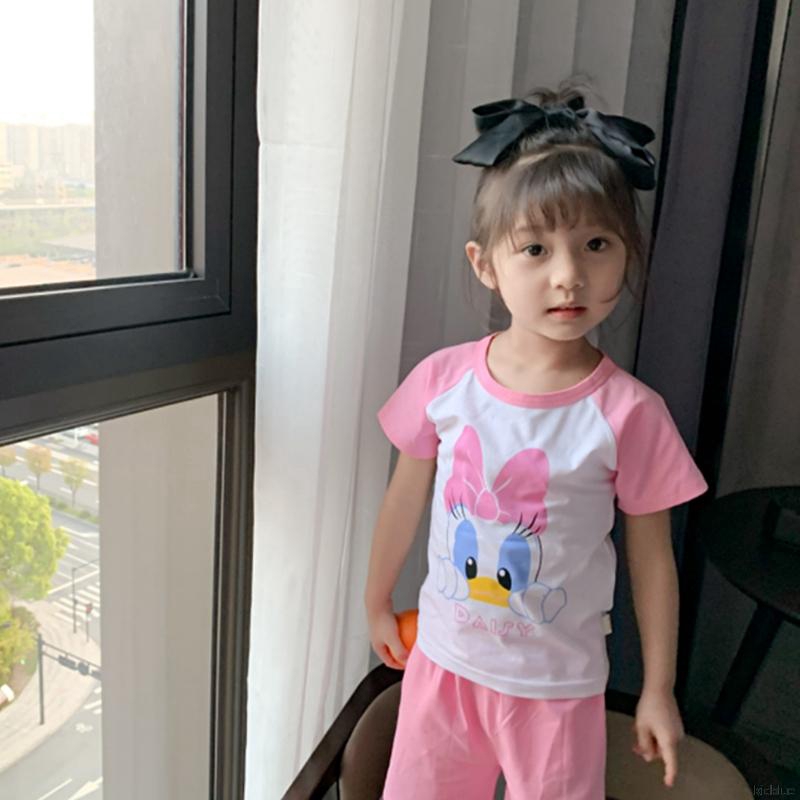 Set áo thun tay ngắn + quần short dễ thương cho bé gái