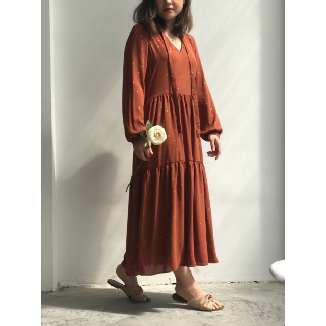 Đầm Oliver Bonas Midi Tie Dress CamboXK xịn (hình thật màu thật)
