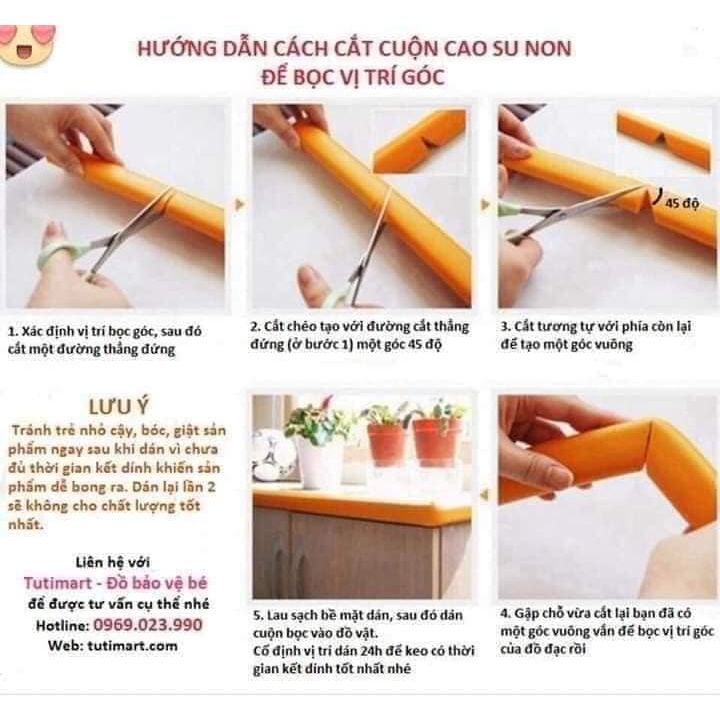 Xốp bọc cạnh bàn bảo vệ an toàn cho bé 2m