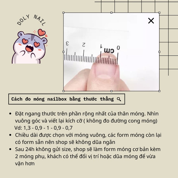 Móng giả phong cách châu Âu quý phái A414 -  nailbox Dolyy gắn charm cute kèm keo dũa