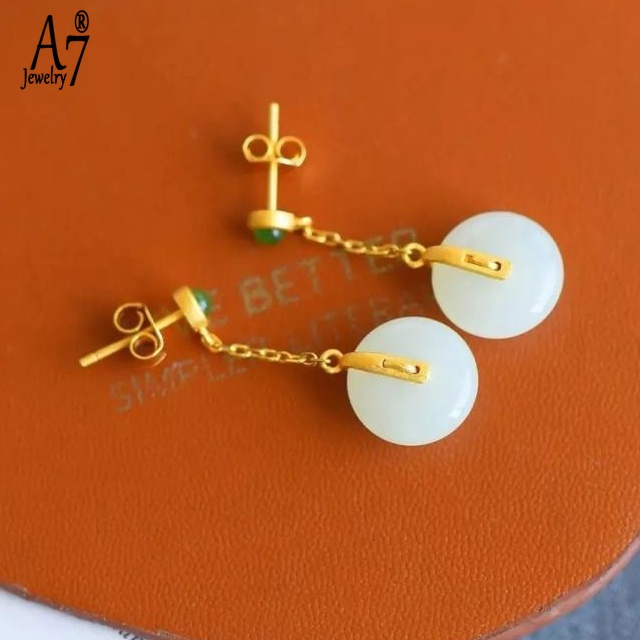 Bông Tai Hình Hoa Sen A7 Mạ Bạc Phong Cách Cổ Điển