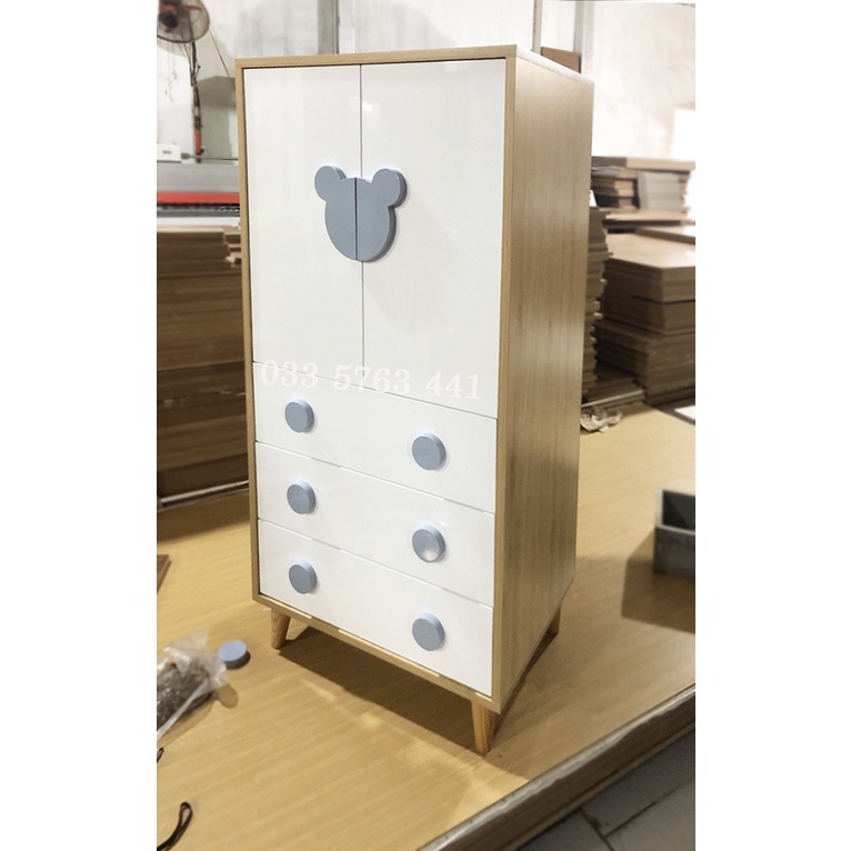 Tủ trẻ em gỗ MDF phủ melamine - tủ quần áo cho bé kích thước 120x60cm