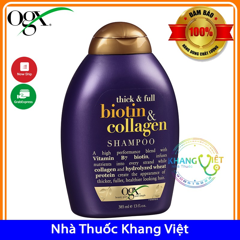 Biotin Shampoo  Dầu Gội Biotin &amp; Collagen - Thick &amp;Full Biotin Collagen 385ml - Thách Thức Tóc Gãy Rụng