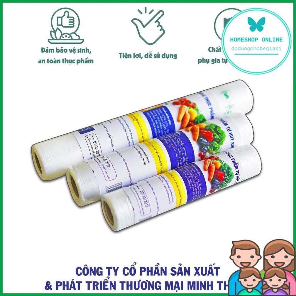 Cuộn 150 Túi đựng thực phẩm tự hủy Minh Thành 24cmx32xm, cuộn 100 túi bảo quản thực phẩm HDPE 20x30cm