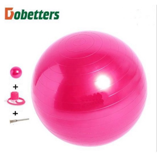 Bóng hơi tập gym yoga trơn ĐenSport 65/75 cm có tặng kèm bơm chân