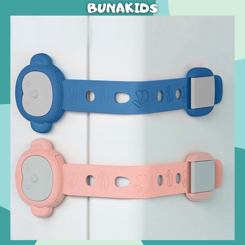 Chốt tủ, khoá dây an toàn hình khỉ Monkey bảo vệ bé khỏi mọi ngắn kéo cánh tủ khi vui chơi trong nhà Bunakids AT13