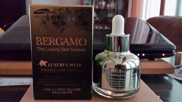 Tinh Chất Bergamo Luxury Xóa Tàn Nhang Mờ Vết Nám Skin Science Luxury Caviar Wrinkle Care Ampoule