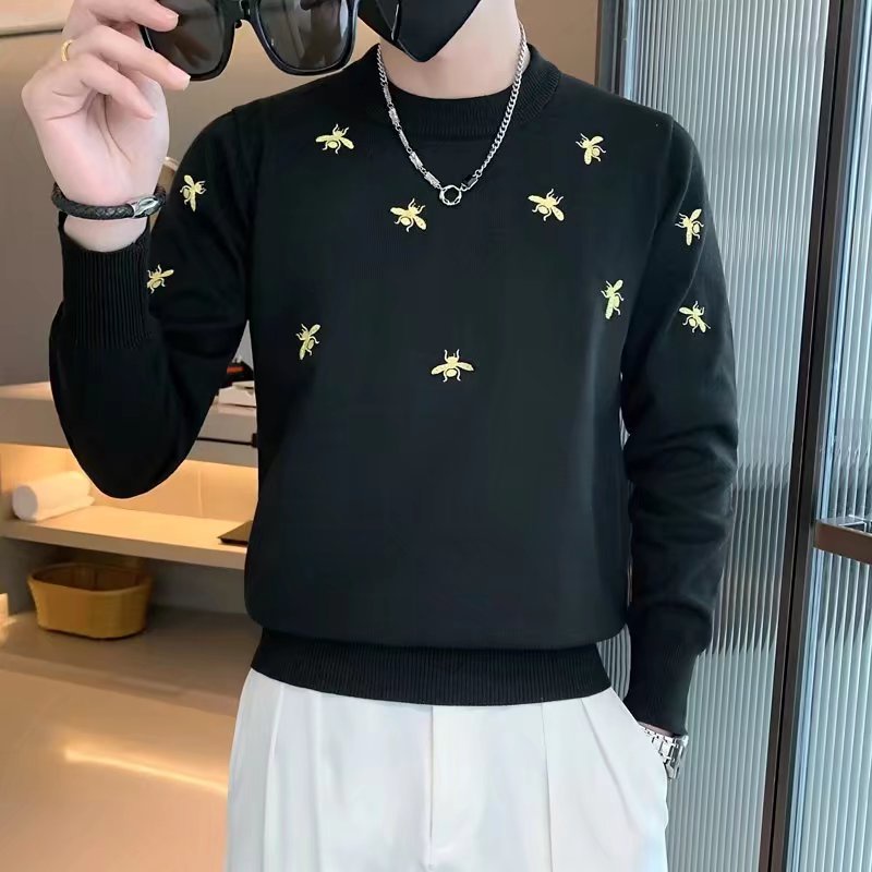 Áo Sweater Dệt Kim Tay Dài Cổ Tròn Dáng Ôm Thời Trang Xuân Thu Cao Cấp Cho Nam