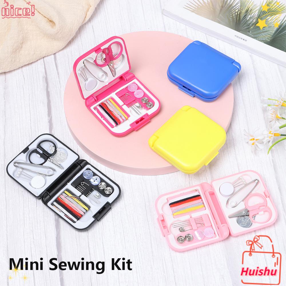 ✣HS✣ Household Mini Sewing Kit Home Living Needle Threads Box Storage Bags Travel Portable DIY Tool Professional Thimble Buttons Organizer/Multicolor