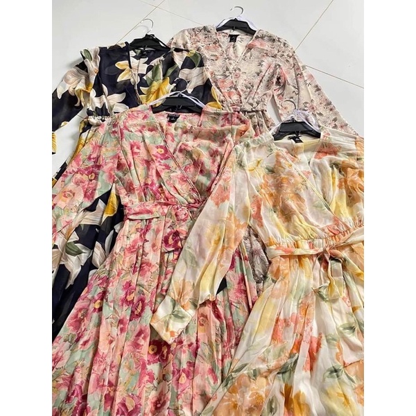 Đầm maxi hoa dài tay Kate Lily -hàng xuất Mỹ